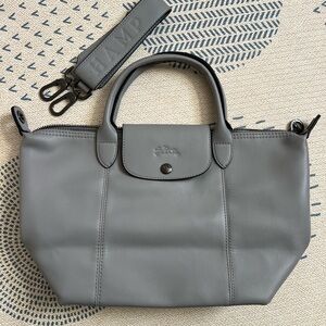 Longchamp Le Pliage Cuir Small Lambskin Leather Shoulder Bag